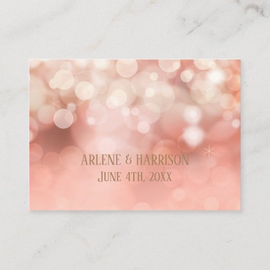 Geometrische Bokeh Roze Trouwtafel Plaats Kaarten Plaatskaartje (Achterkant)