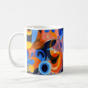 Geometrische boog kunstwerk. Retro vintage koffiem Koffiemok