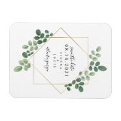 Geometrische botanische bruiloft Bewaar de datum Magneet (Horizontaal)