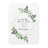 Geometrische botanische bruiloft Bewaar de datum Magneet (Verticaal)