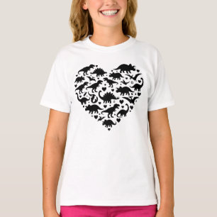 Geometrische Brachiosaurus Dinosaur Harten Silhoue T-shirt