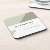 Geometrische bruiloft bier onderzetter (Linkerzijde)