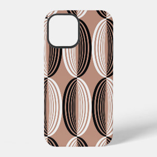 Geometrische bruine cirkels Naadloos ontwerp iPhone 12 Hoesje