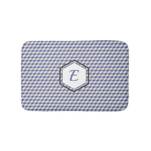 Geometrische buikpatroon in Paars, grijs en wit Badmat