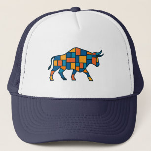 Geometrische Bull Art – Bull City Mosaic Animal Trucker Pet