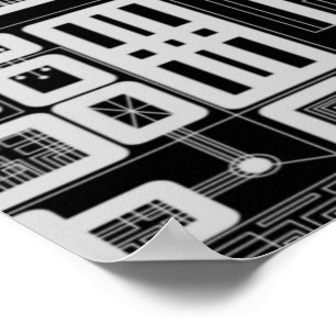 Geometrische circuitkaart poster