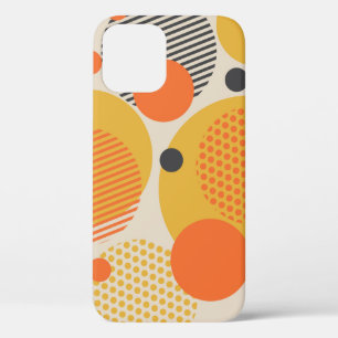 Geometrische cirkel naadloos patroon in de 60s sto iPhone 12 hoesje
