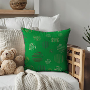  geometrische cirkellijnpatroon groen kussen