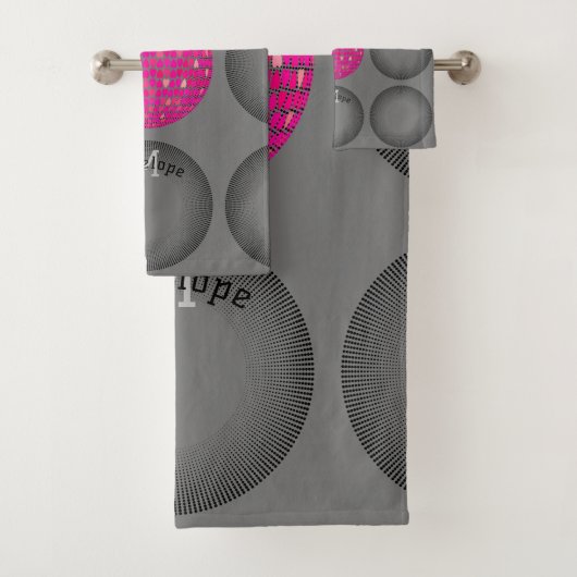 Geometrische cirkels Monogram Modern Minimalistisc Bad Handdoek (Insitu)