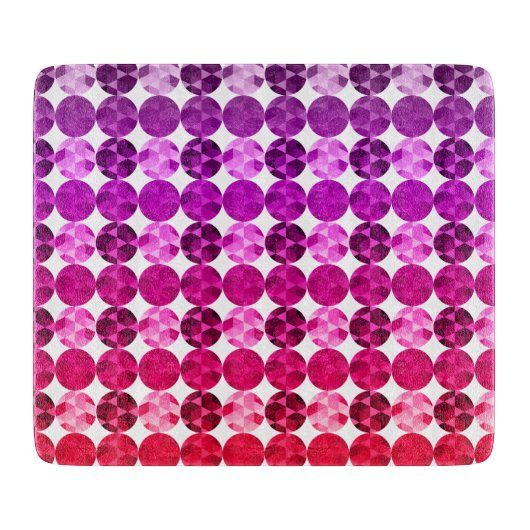 Geometrische cirkels Paars roze rood ombre patroon Snijplank (Voorkant)