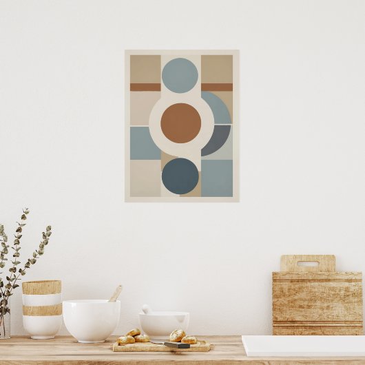 Geometrische cirkels Patroon Modern Abstract Poste Poster (Keuken)