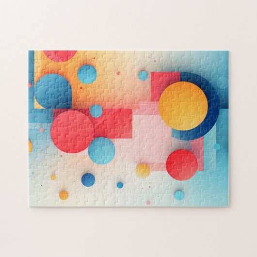 Geometrische cirkels puzzel legpuzzel (Horizontaal)