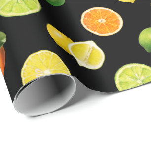 Geometrische citrusvruchtvernieuwingspatroon cadeaupapier