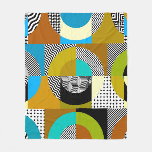 Geometrische collage: cirkels, patroon. fleece deken