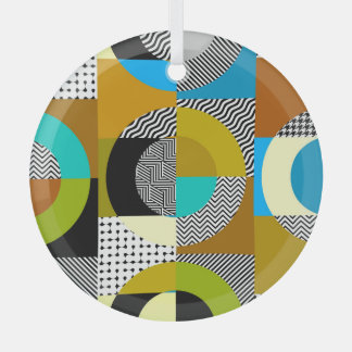 Geometrische collage: cirkels, patroon. glas ornament