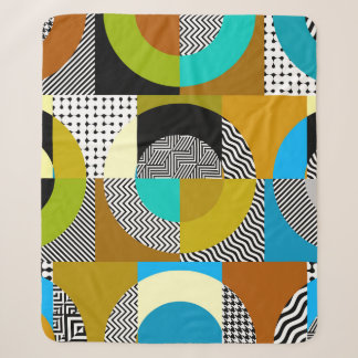 Geometrische collage: cirkels, patroon. sherpa deken