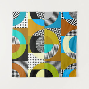 Geometrische collage: cirkels, patroon. wandkleed