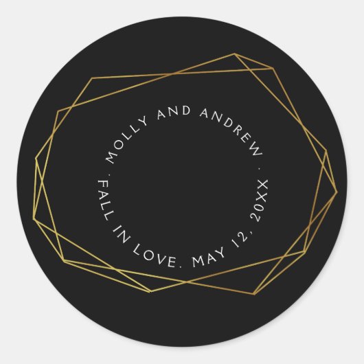 Geometrische Crystal Black STICKER Party/Wedding G (Voorkant)