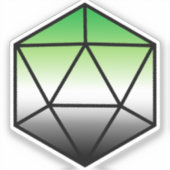 Geometrische D20 Aro Pride-vlag Sticker (Voorkant)