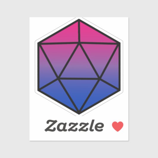 Geometrische D20 Bi Pride Flag Sticker (Vel)
