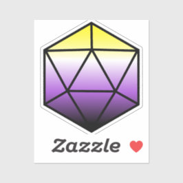 Geometrische D20 NB Pride Flag Sticker