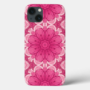 Geometrische Daisy Pattern in Coral and Pastel Pin iPhone 13 Hoesje