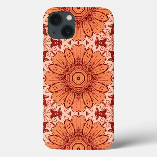 Geometrische Daisy Pattern in Mandarijns Oranje Case-Mate iPhone Case (Achterkant)