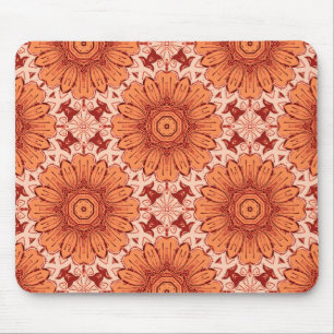 Geometrische Daisy Pattern in Mandarijns Oranje Muismat