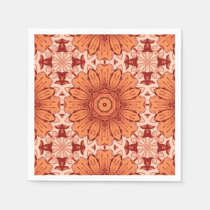 Geometrische Daisy Pattern in Mandarijns Oranje Servet