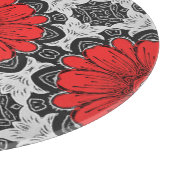 Geometrische Daisy Pattern in Red Black & White Snijplank (Hoek)