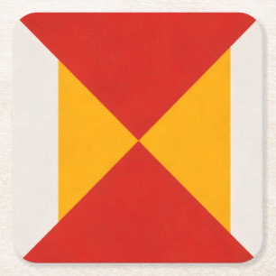 Geometrische decoratie vierkante kartonnen onderzetter