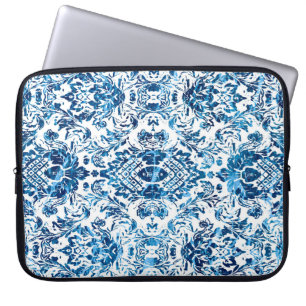 Geometrische demasnaadloos patroon met grijze teks laptop sleeve