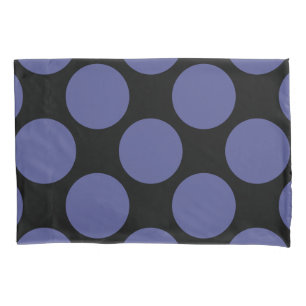 Geometrische diagonale blauwe poka stippen op elke kussensloop