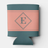 Geometrische Diamond Initiaal Letter Monogram Aang Blikjeskoeler (Achterkant)