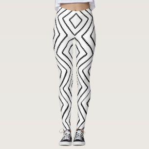 Geometrische Diamond Pattern Zwart-wit ontwerp Leggings