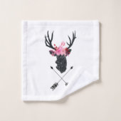 Geometrische dieper kop met bloemen en kruispijlen bad handdoek (Wasdoekje)