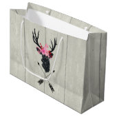 Geometrische dieper kop met bloemen en kruispijlen groot cadeauzakje (Voorkant Gekanteld)