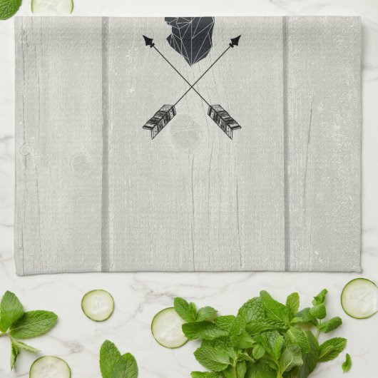 Geometrische dieper kop met bloemen en kruispijlen theedoek (Gevouwen)