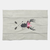 Geometrische dieper kop met bloemen en kruispijlen theedoek (Horizontaal)