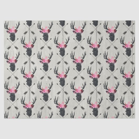 Geometrische dieper kop met bloemen en kruispijlen tissuepapier (Voorkant)