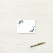Geometrische dolfijn post-it® notes (Op bureau)