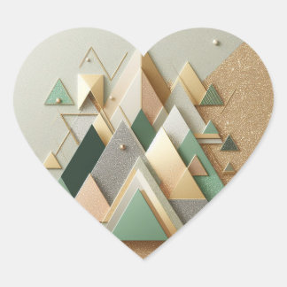 Geometrische Driehoek Glitter Abstracte Hart Stick Sticker