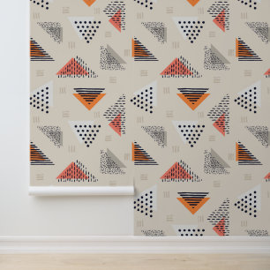 Geometrische driehoek Handtekening patroon Behang