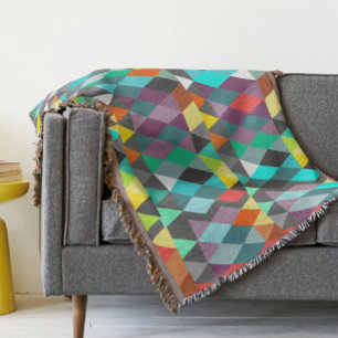 Geometrische driehoek Mint Aqua Modern Abstract Deken