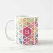 Geometrische driehoek Patroonmonogram Waterverf Koffiemok (Links)
