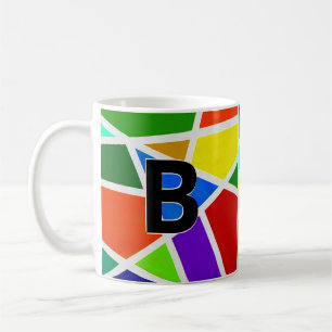 Geometrische driehoeken A B C D E van het Initiaal Koffiemok