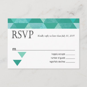 Geometrische driehoeken RSVP-reactiekaart blauwg RSVP Kaartje