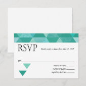 Geometrische driehoeken RSVP-reactiekaart | blauwg RSVP Kaartje (Voorkant / Achterkant)