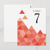 Geometrische driehoeken Tafelnummers | coral (Voorkant / Achterkant)