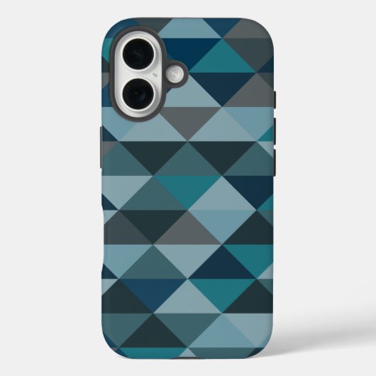 Geometrische driehoekspatroon in blauwe verloop Case-Mate iPhone case (Achterkant)